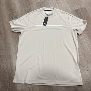Adidas Golf Adicross Checkered Mock Neck Polo Mens XL Natural Ivory Draw/Fade